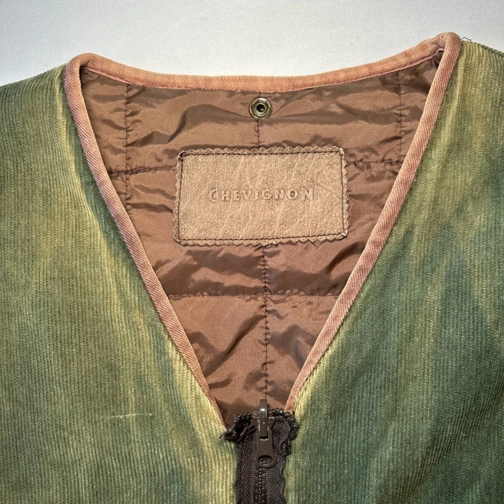 Vintage Chevignon Reversible Quilted Vest XXL Corduroy Hunting 90s‎ Gorpcore